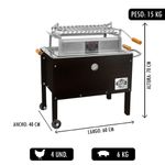 Caja-China-Meat-Master-Jr-Black---Parrilla-Lev-Galv---Termometro---Funda