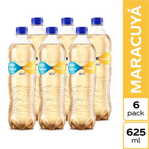 Pack Agua con Gas SAN LUIS Sabor a Maracuyá Botella 625ml Paquete 6un