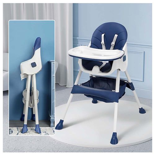 SILLA DE COMER BABYKISS PLEGABLE AZUL MARINO