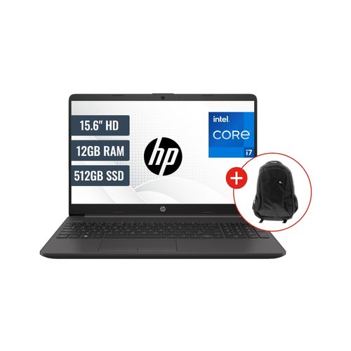 Laptop HP 250 G9 Intel Core i7-1255U 12GB RAM 512GB SSD 15.6" HD FreeDos y Mochila