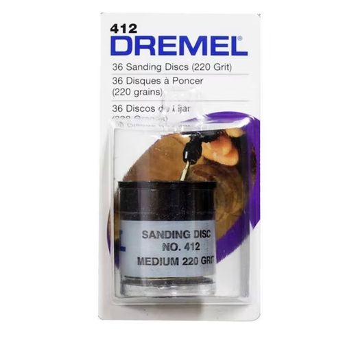 Discos de Lija Grano 220 Diametro 3/4" x 36 Unidades Dremel 412