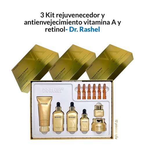 3 Kit rejuvenecedor y antienvejecimiento vitamina A y retinol