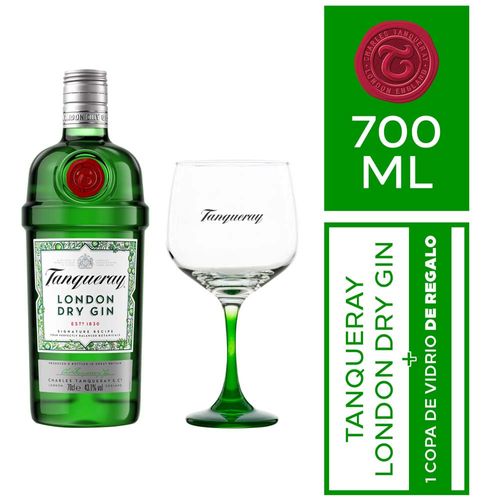 Gin TANQUERAY London Botella 700ml + Copa de Vidrio