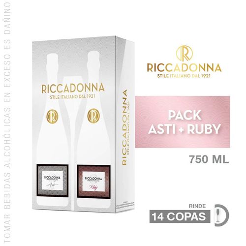 Pack Espumante RICCADONNA Asti Botella 750ml + Ruby Botella 750ml