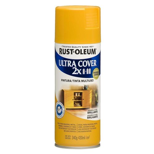 Aerosol Multiusos Rust Oleum Ultra Cover 2x Amarillo Oro Brillante 340 gr