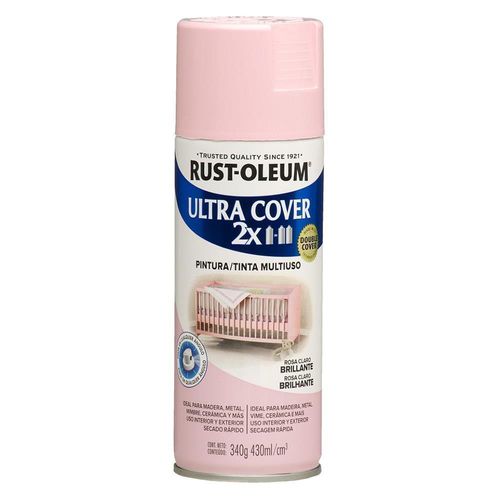 Aerosol Multiusos Rust Oleum Ultra Cover 2x Rosa Claro Brillante 340 gr