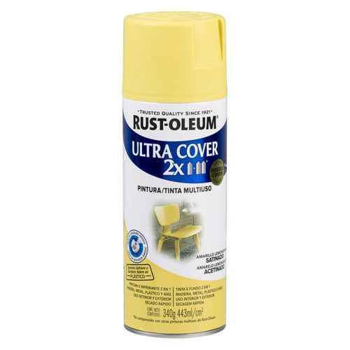 Aerosol Multiusos Rust Oleum Ultra Cover 2x Amarillo Satinado 340 gr