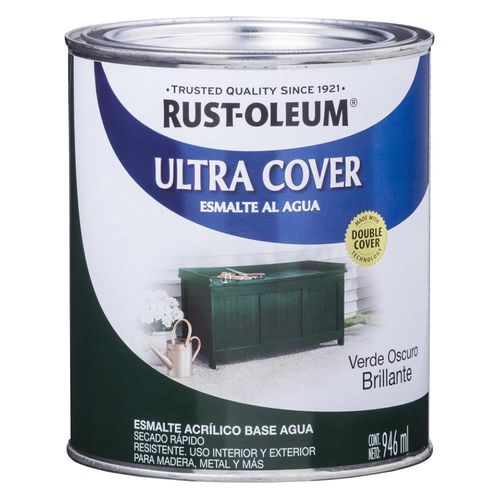 Pintura Brochable Rust Oleum Ultra Cover al Agua Verde Oscuro 946 ml