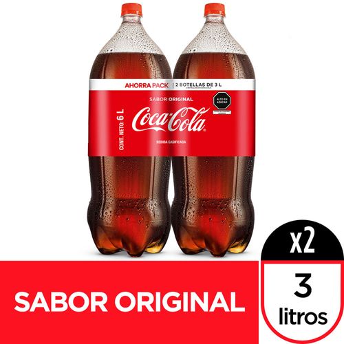Gaseosa COCA COLA Sabor Original Botella 3L Two Pack