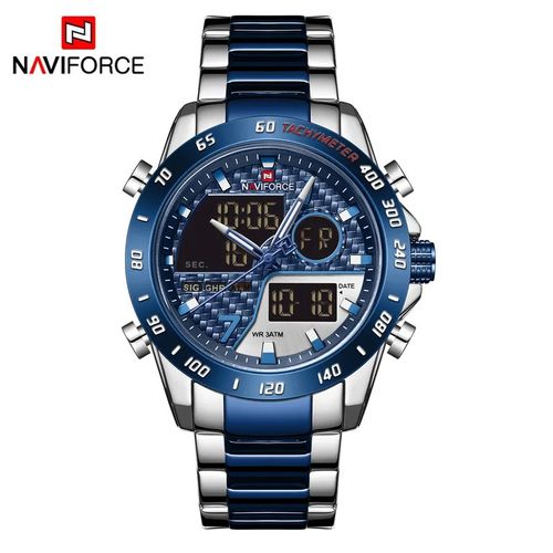 Reloj Naviforce Acero Plateado y Azul NAV-22