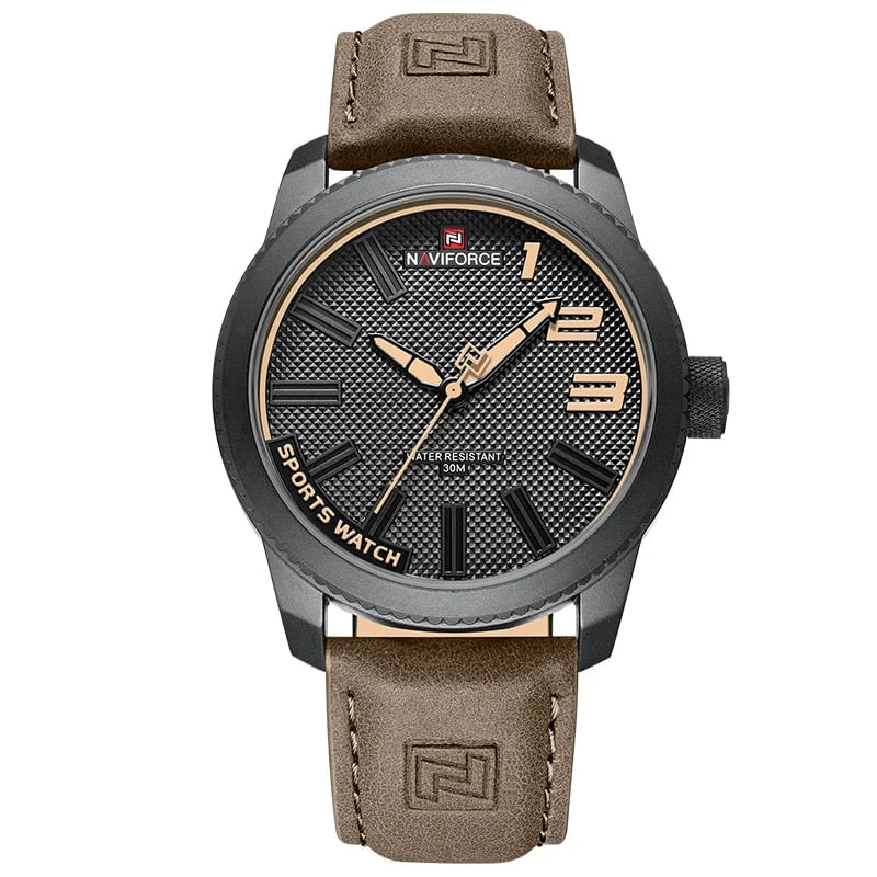 Reloj-Naviforce-Acero-y-correa-de-cuero-Marron-Oscuro-NAV-108