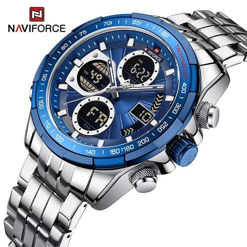 Reloj Naviforce Acero Plateado y Azul NAV-49