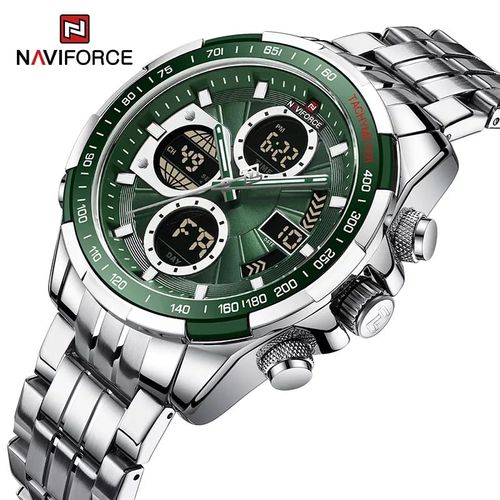 Reloj Naviforce Acero Plateado y Verde NAV-48