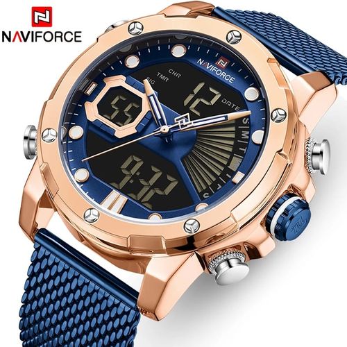 Reloj Naviforce Acero Oro Rosa y Azul NAV-10