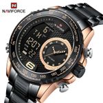 Reloj-Naviforce-Acero-inoxidable-Negro-con-Oro-Rosa-NAV-112