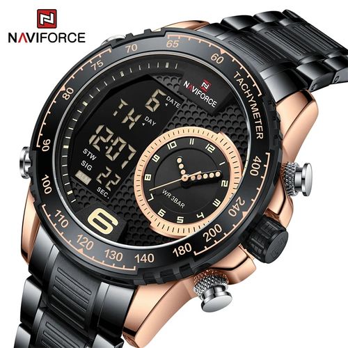 Reloj Naviforce Acero inoxidable Negro con Oro Rosa NAV-112