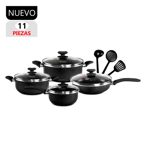 Set de Ollas Antiadherentes Finezza FZ-1625T-2 Negro