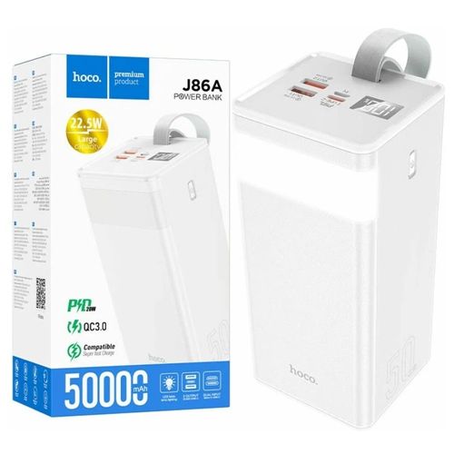 Power Bank Hoco J86A 50.000mAh 22.5w Power master luz led 3 salidas QC3.0