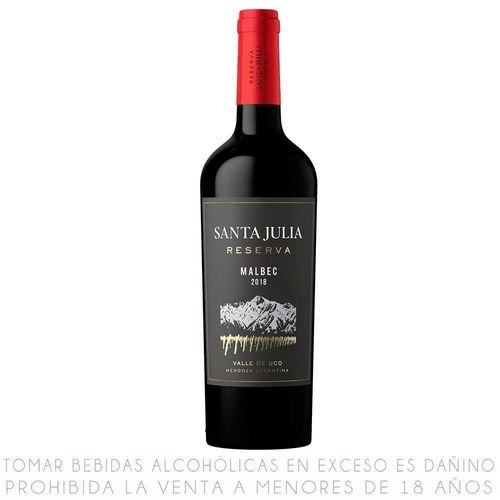 Vino Tinto SANTA JULIA Reserva Malbec Botella 750ml