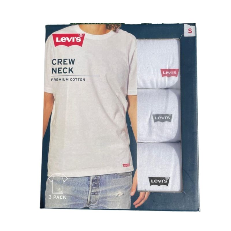 Polos-interiores-Levi-s-Cuello-Redondo-Blanco---Packx3---Talla-S