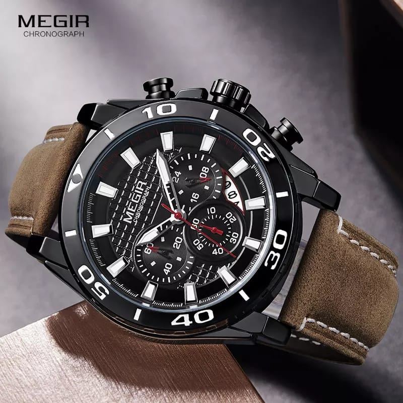 Reloj-Megir-Acero-Negro-y-Cuero-Marron-MEG-29