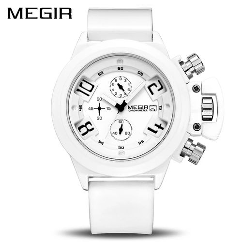 Reloj Megir Acero Blanco y Silicona Blanco MEG-17