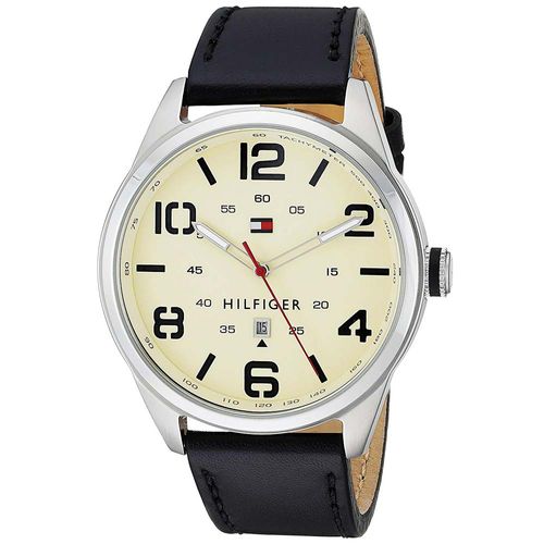 Reloj Tommy Hilfiger Conner 1791158 Fecha Correa De Cuero Negro