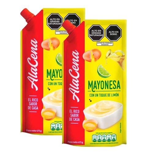 Pack Mayonesa ALACENA Doypack 475g x 2un