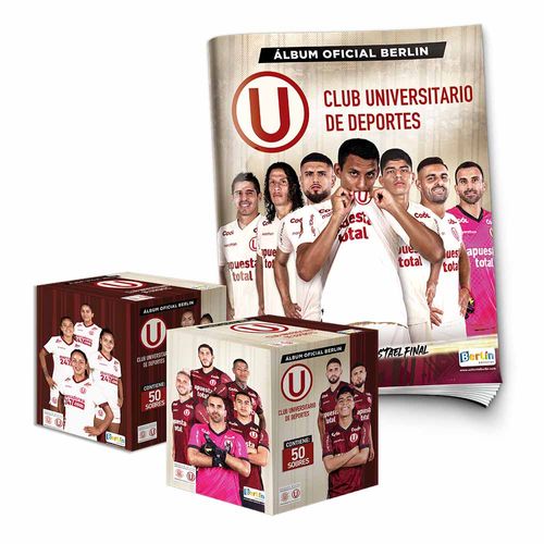 Álbum Club Universitario de Deportes 2023 Editorial Berlin Tapa Blanda + 2 Cajitas (100 Sobres)