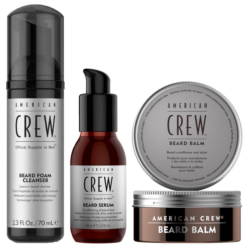 Pack-Cuidado-de-la-Barba-Beard-Espuma---Aceite--Cera-American-Crew-Men