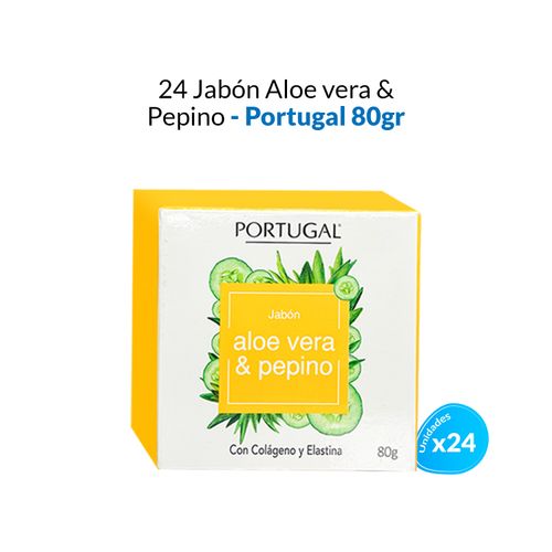 24 Jabón aloe vera y pepino 80g - Portugal