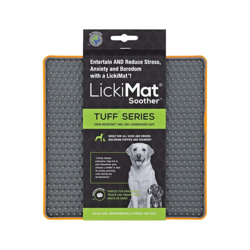 Lickimat-Tuff-Soother-Orange-Dog