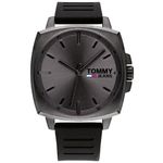 Reloj-Tommy-Hilfiger-Jeans-1791864-Para-Hombre-Acero-Inoxidable-Gunmetal-Correa-De-Silicona-Negro