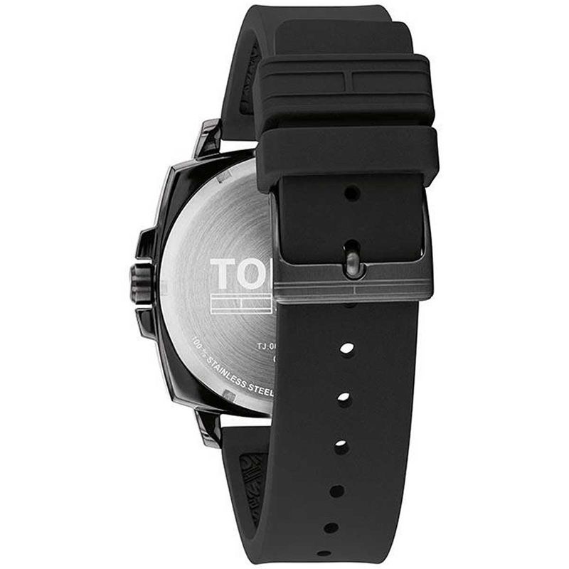Reloj-Tommy-Hilfiger-Jeans-1791864-Para-Hombre-Acero-Inoxidable-Gunmetal-Correa-De-Silicona-Negro