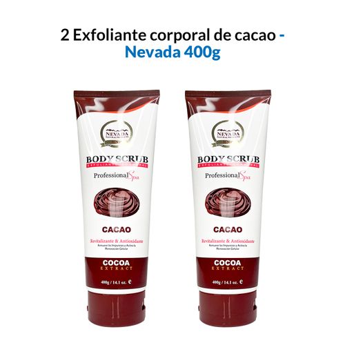 2 Exfoliante corporal de cacao 400g - Nevada