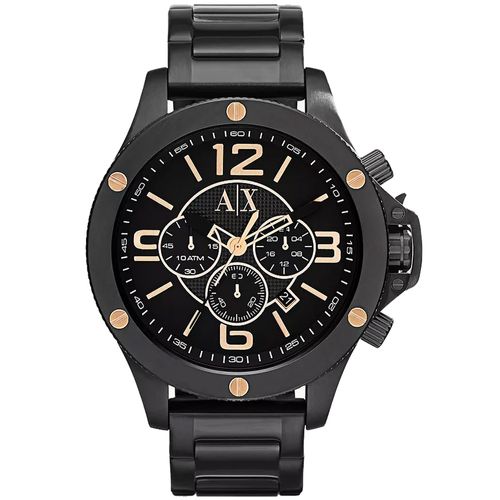 Reloj Armani Exchange AX1513 Para Hombre Fecha Cronómetro Acero Inoxidable Negro