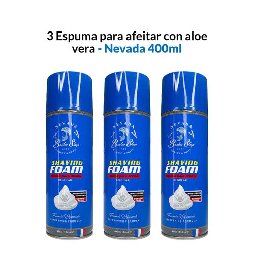 3 Espuma para afeitar con aloe vera 400ml - Nevada