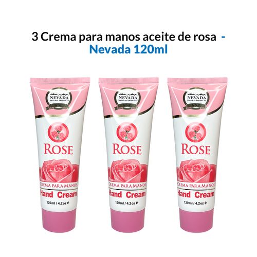 3 Crema para manos aceite de rosas 120ml - Nevada