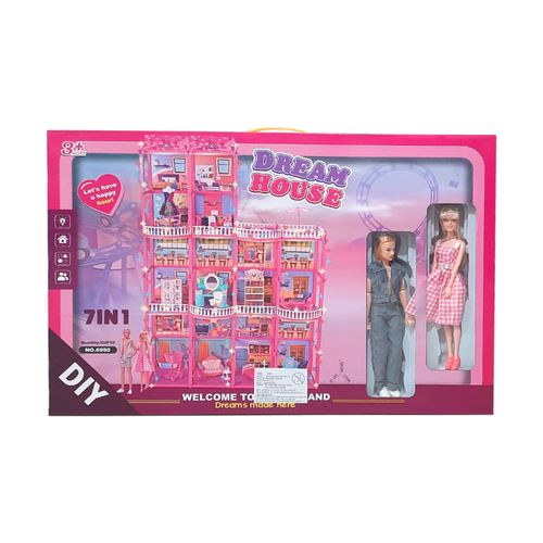 Casa Muñeca Dreamhouse 2023 con Luces 328 Pcs Barbie y Ken