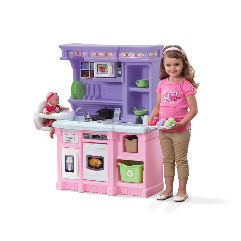 Cocina-para-niñas-STEP-2-Mini-Chef-Rosada-con-Accesorios-