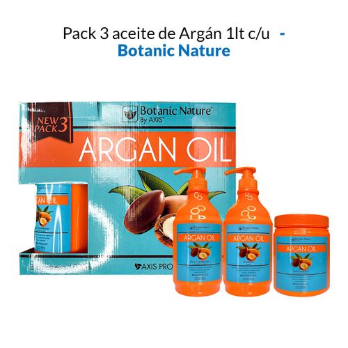 Pack 3 aceite de Argán 1lt c/u – Botanic nature by AXIS