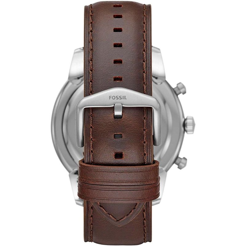 Reloj-Fossil-Townsman-FS5549-Cronometro-Correa-De-Cuero-Marron-Dial-Azul