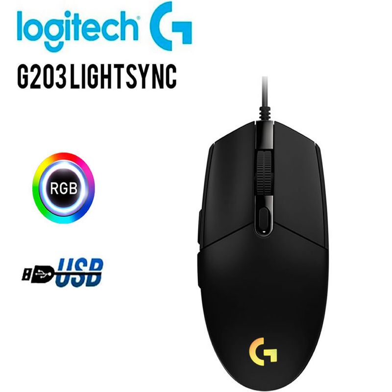 Mouse-Logitech-G203-Lightsync-RGB-Negro-