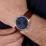 Reloj-Tommy-Hilfiger-Cooper-1791514-Correa-de-Cuero-Marron-Dial-Azul