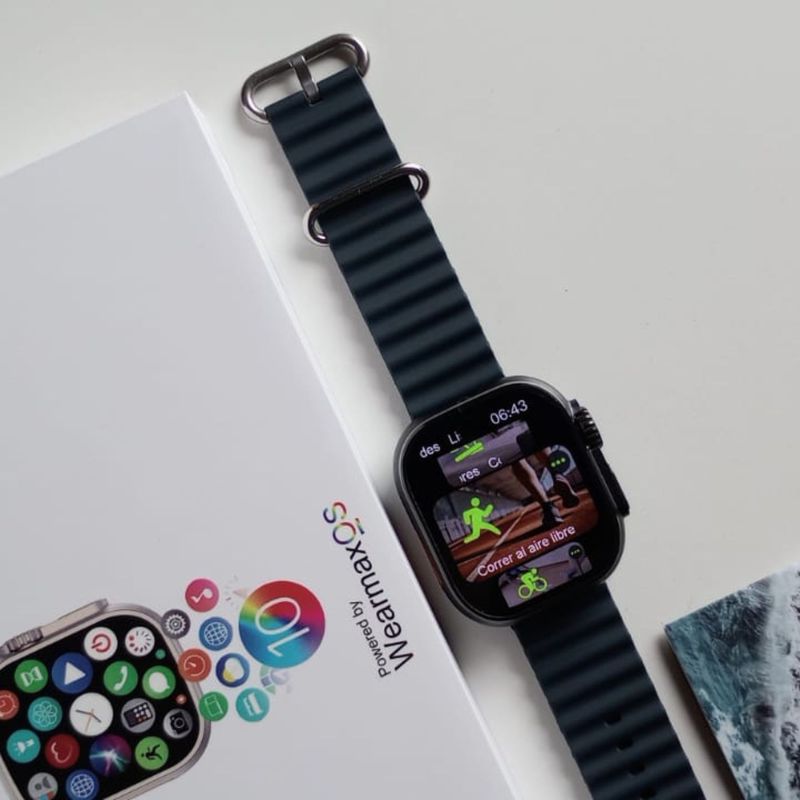 Combo-Smart-Watch-W69-Plus-Ultra-Serie-8-y-Correa-Acero-Iron-Man-Diamond-Negro