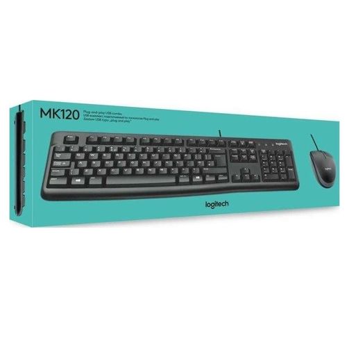 Kit Teclado + Mouse USB Cable Logitech MK120