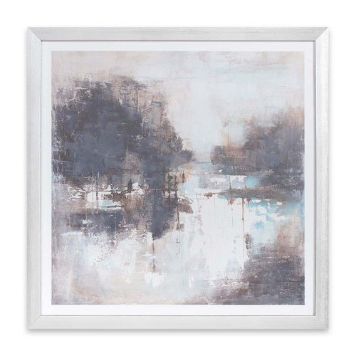 Cuadro Abst Azul Blanco 40x40cm