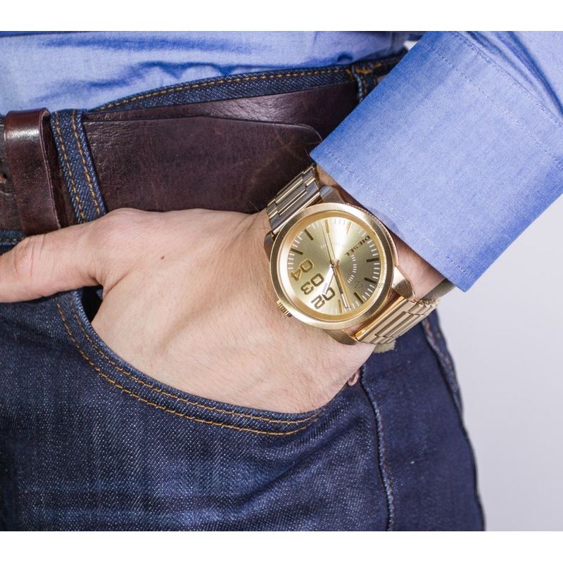 Reloj-Diesel-Double-Down-DZ1466-para-Hombre-Acero-Inoxidable-Dorado