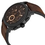 Reloj-Fossil-Machine-FS5251SET-Fecha-Cronometro-Acero-Inoxidable-con-Pulsera-de-Cuero-Marron