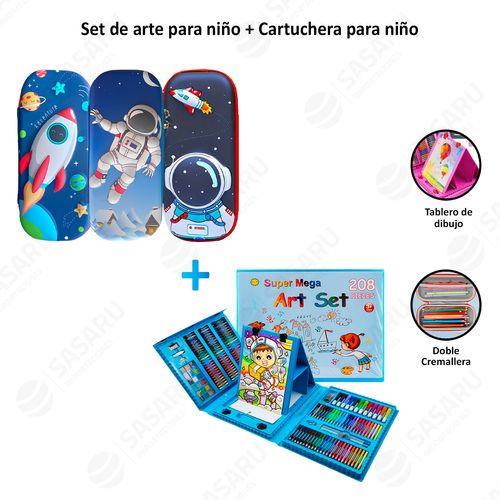 Set de Colores 208 Piezas + Cartuchera para Niños